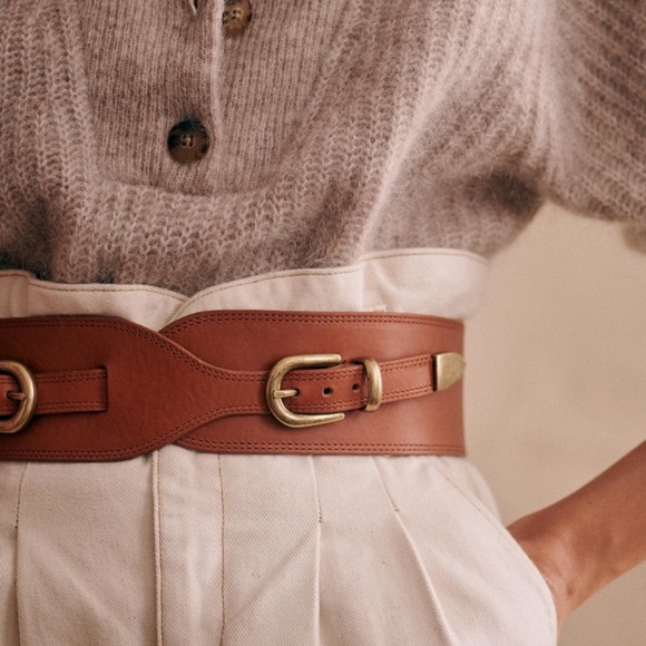 Sezane leather belt made in Italy NWT - Picture 4 of 4